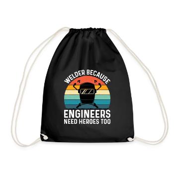 Welder Profession Heat Steel Gas TIG MAG Welding - Drawstring Bag - black - Front