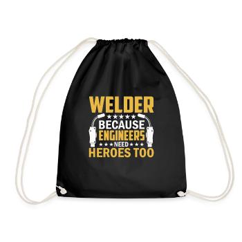 Welder Profession Heat Steel Gas TIG MAG Welding - Drawstring Bag - black - Front
