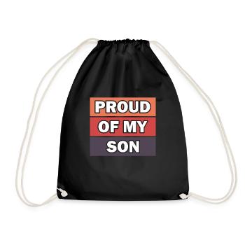 Ich bin stolz auf meinen Sohn - Turnbeutel - Schwarz - Vorne