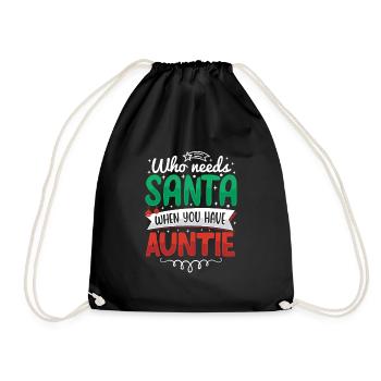 Noël Tante Descendance Famille - Sac de sport léger - noir - Devant