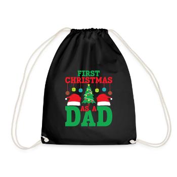 Premier Noël en tant que père annonce enceinte - Sac de sport léger - noir - Devant