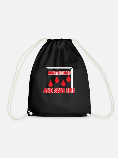 Blutspende Blutspenden Blutspender - Turnbeutel - Schwarz