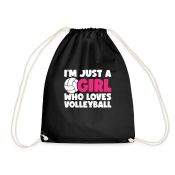 Volleyball Girls Volleyball Player Woman Ball - Drawstring Bag - black - Front