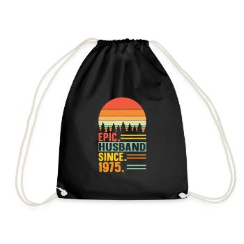Meilleur mari depuis 1975 - Cadeau d’anniversaire - Sac de sport léger - noir - Devant