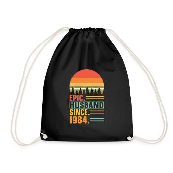 Bester Ehemann seit 1984 - Jahrestag Geschenk - Turnbeutel - Schwarz - Vorne