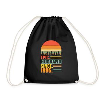 Best Husband Since 1996 - Anniversary Gift - Drawstring Bag - black - Front