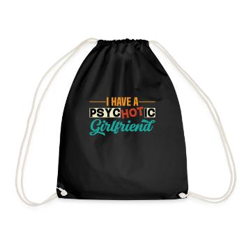 Crazy Wife Husband Gift Funny - Drawstring Bag - black - Front