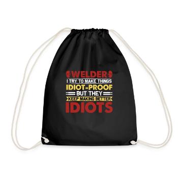 Welder Profession Heat Steel Gas TIG MAG Welding - Drawstring Bag - black - Front