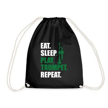 Trumpet Orchestra Musician Trumpeter Brass Music - Drawstring Bag - black - Front