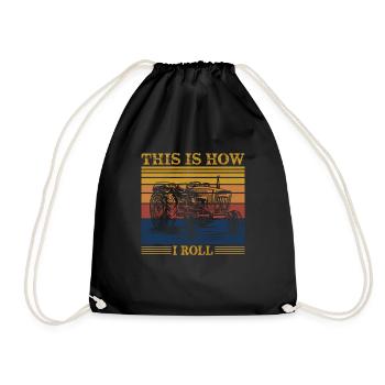 Farmer Tractor Agriculture Farmer Tractor Farm - Drawstring Bag - black - Front