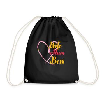 Mère Épouse Boss Fête des mères Meilleure maman Chef - Sac de sport léger - noir - Devant