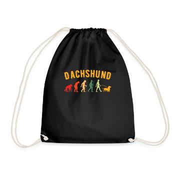 Hunderasse Dachshund Hundehalter Geschenk - Turnbeutel - Schwarz - Vorne