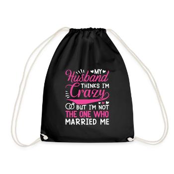 Crazy Wife Mari Cadeau Drôle - Sac de sport léger - noir - Devant