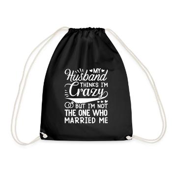 Crazy Wife Mari Cadeau Drôle - Sac de sport léger - noir - Devant