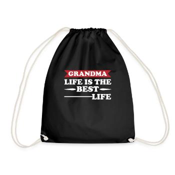 Grandma Pensioner Grandma Grandson Granddaughter Grandma - Drawstring Bag - black - Front