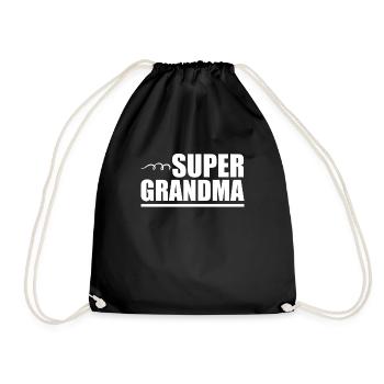 Grandma Pensioner Grandma Grandson Granddaughter Grandma - Drawstring Bag - black - Front