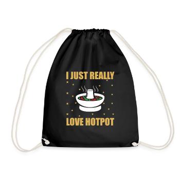 Chinese Fondue Hot Pot Hotpot - Drawstring Bag - black - Front