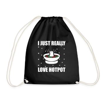 Chinese Fondue Hot Pot Hotpot - Drawstring Bag - black - Front