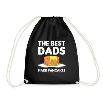 World Best Dad Father Couples Parents Pancakes - Drawstring Bag - black - Front