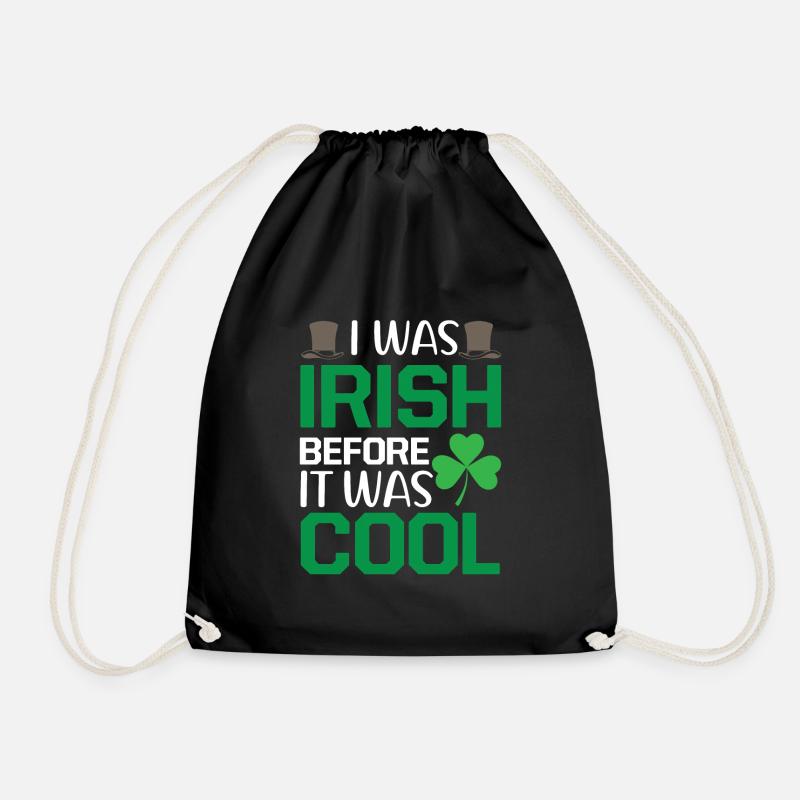 Irish Ireland Flag Irish roots Irish origin - Drawstring Bag - black