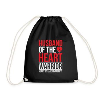 Heart Warrior Herzkrank Kämpfer Ehemann Ehefrau - Turnbeutel - Schwarz - Vorne