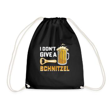 I DONT GIVE A SCHNITZEL Bier Trinken Saufen Bayern - Turnbeutel - Schwarz - Vorne