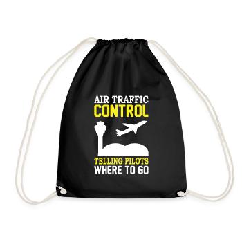 Contrôleur de la circulation aérienne Contrôleur de la tour de la circulation aérienne Hôtesse de l’air - Sac de sport léger - noir - Devant