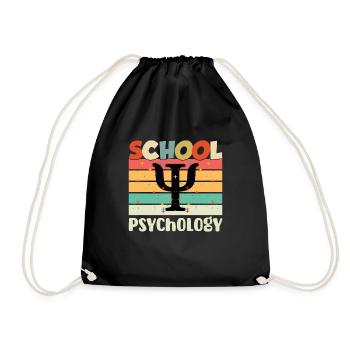 School Psychologist Gift School Psychology Therapy - Drawstring Bag - black - Front