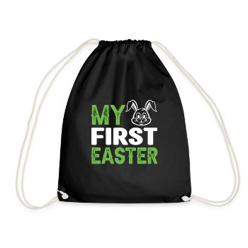 Mes premiers œufs de lapin de Pâques Bébé Enfant biologique - Sac de sport léger - noir - Devant