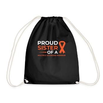 Multiple Sclerosis Awareness Sister Siblings - Drawstring Bag - black - Front