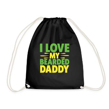 Father beard bearded with beard full beard husband - Drawstring Bag - black - Front