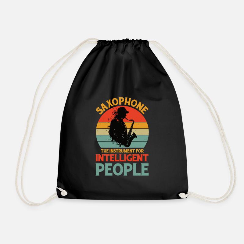 Saxophone Saxophonist Saxophone Music Saxophone Player - Drawstring Bag - black