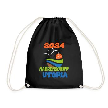 Ship of Fools Utopia 2024 - Dates - Drawstring Bag - black - Front