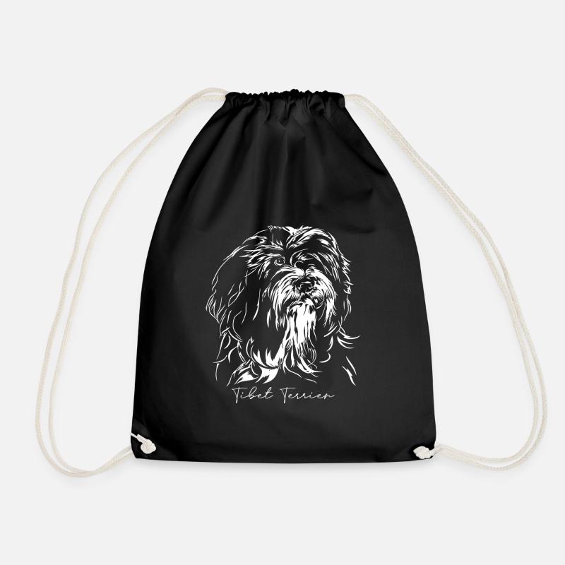 TIBET TERRIER Portrait Hunde Hund Wilsigns - Turnbeutel - Schwarz