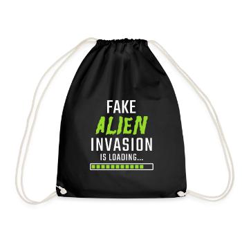 Fake Alien Invasion is Loading - Turnbeutel - Schwarz - Vorne