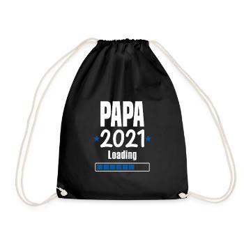 Papa 2021 Werdender Papa - Turnbeutel - Schwarz - Vorne