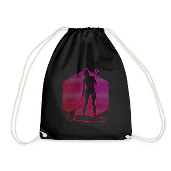 Standup Paddleboard Women's Standup Paddling - Drawstring Bag - black - Front