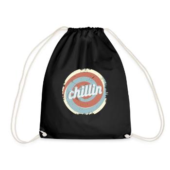 Lässiges Chillin T-Shirt - Turnbeutel - Schwarz - Vorne
