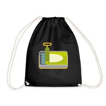 Chemise De Hareng | Sardines à l'étain - Sac de sport léger - noir - Devant