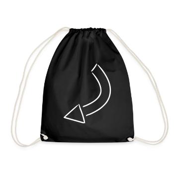 Arrow drawing sketch white - Drawstring Bag - black - Front