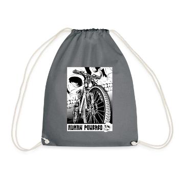 Bike, mountain biking, off-road cycling, cycling - Drawstring Bag - grey - Front