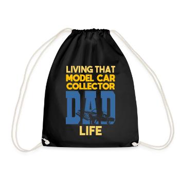 Living That Model Car Collector Dad Life Sammler - Drawstring Bag - black - Front