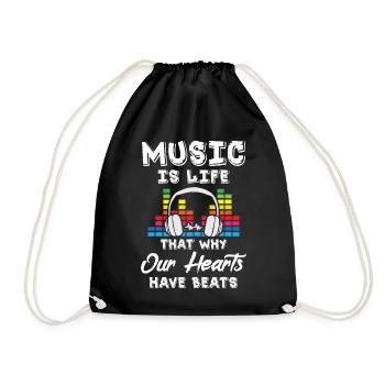 Music is Lifes - Turnbeutel - Schwarz - Vorne