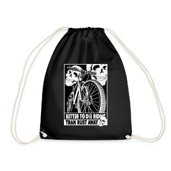 Prefer to live on the move: the motto of cyclists - Drawstring Bag - black - Front