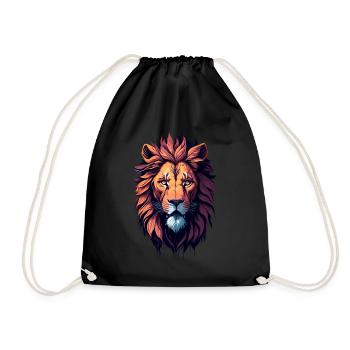 Lion illustration - Drawstring Bag - black - Front