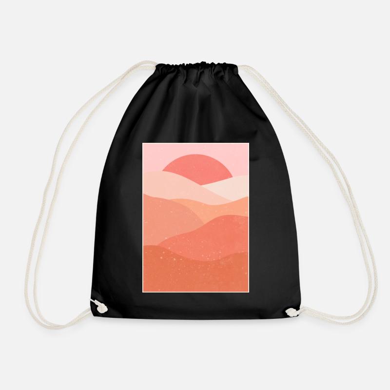 Mountain Aesthetic - Drawstring Bag - black