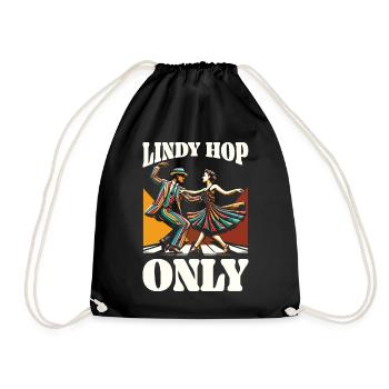 Lindy Hop Dancer Swinging Dancing Swing Dance - Drawstring Bag - black - Front