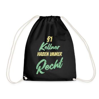 §1 Kellner haben immer Recht - Turnbeutel - Schwarz - Vorne