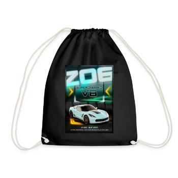 Z06 Sportwagen - Turnbeutel - Schwarz - Vorne