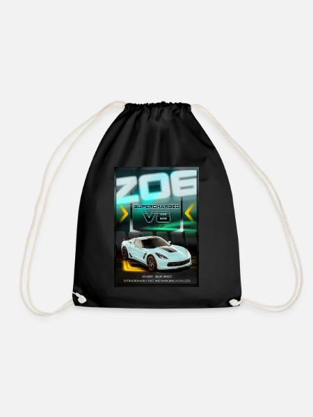 Z06 Sports Car - Drawstring Bag - black